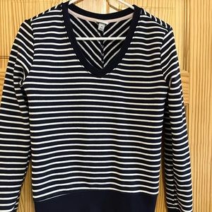 A New Day Blue and White striped v-neck sweatshirt